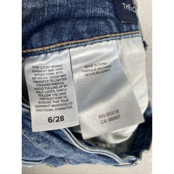 Lucky Brand Bermuda Jean Shorts Womens 31 x 6.5 The Roll Up Dark Wash Mid Rise - Picture 6 of 10